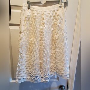 J.CREW sz 2. White cut out skirt. A line. Pockets. Zip closure. NWOT